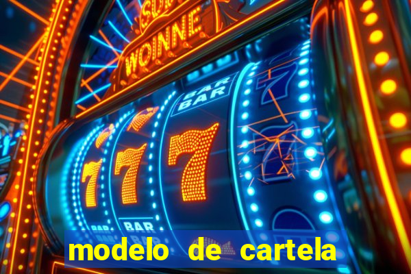 modelo de cartela de bingo em branco