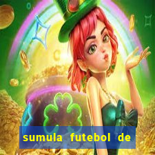 sumula futebol de campo word