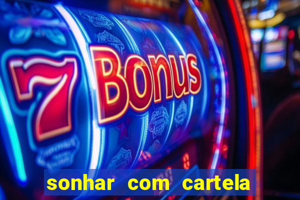 sonhar com cartela de bingo